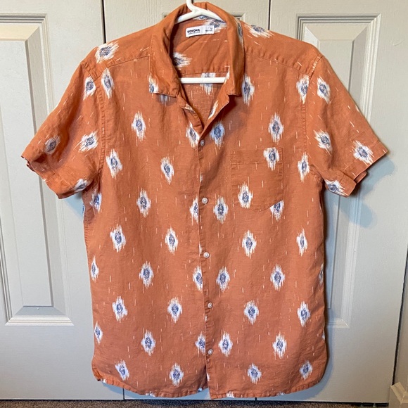 Sonoma Men's Short Sleeve Camp Shirt Size Medium - Picture 1 of 10
